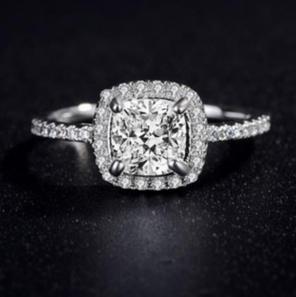 ♡S925 Sterling Silver Stamped Princess Ring♡